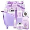 Lavender scented gifts for mom Spa Gift Baskets for Women - spa baskets for women gift Lavender Gifts for Women, Bath Set with Shower Gel, Home Spa Kit Gifts for Her, Christmas, Mothers Day