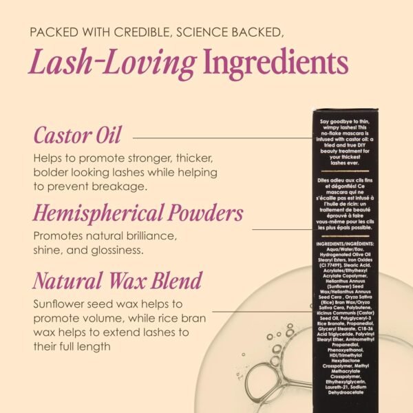 Grande Cosmetics GrandeDRAMA Intense Thickening Mascara with Castor Oil, Volumizing, Conditioning, Buildable Formula