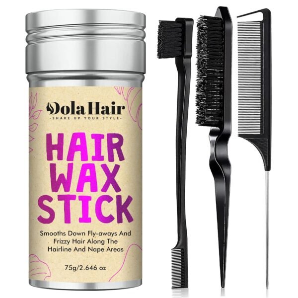 71FjWwsqouL._SL1500_.jpg Dolahair Hair Wax Stick - Flyaway Control and Styling Pomade for Kids, Women, and Men - Hair Bun Maker and Accessorie Slick Back Hair Brush