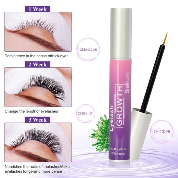 71GKMYeNaL._SL1500_.jpg Premium Eyelash Growth Serum, Eyebrow Growth Serum, 18 Plant Extracts for Advanced Lashes Enhancer Longer, Fuller and Thicker, Natural Beauty Enhancement(5ml)