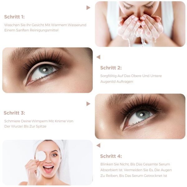 Eyelash Serum, Nutrient Formula Lash Serum Growths Fuller & Longer Looking, Clear Eyebrow Growth Serums With Mascara Tube Natural Formula Vegan & Cruelty-Free