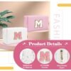 71GNDTzpglL._SL1500_.jpg Personalized Makeup Bag Initial A-Z Preppy Patch Bag,Small PU Leather Travel Cosmetic Bag Pouch with Zipper,White Cute Toiletry Bag,Gift Ideal for Teen Girls Women Birthday Friend Mom,Letter M