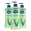 71GQHkA9vSL._SL1500_.jpg Vaseline Intensive Care Body Lotion for Dry Skin Soothing Hydration Lotion Made with Ultra-Hydrating Lipids + 1% Aloe Vera Extract to Refresh Dehydrated Skin 20.3 oz, Pack of 3 (packaging May Vary)