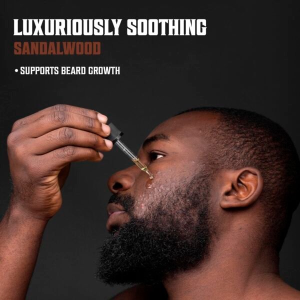 Viking Revolution Sandalwood Beard Oil for Men - Natural Mens Beard Oil with Argan Oil and Jojoba Oil - Beard Softener, Strengthens and Moisturizes - Beard Conditioner for Men (Sandalwood, 1 Pack)