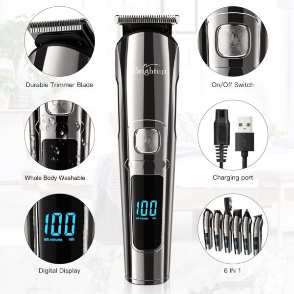 71GpJ5QLi7L._AC_SL1500_.jpg Brightup Beard Trimmer for Men - Electric Razor & Shaver, Cordless Hair Clippers Trimmers Set, IPX7 Waterproof Mens Grooming Kit for Shaving Face, Mustache, Body, Ear, Nose Hair Trimmer, Gifts for Men
