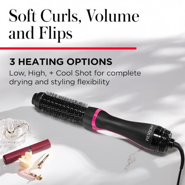 71GqD1dkdmL._SL1500_.jpg REVLON One-Step Hair Dryer and Styler - Root Booster Round Brush for Styling, Dryer Brush for Fast and Easy Salon-Quality Blowout, More Shine and Less Frizz (1-1/2 in)