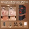 Red Light Therapy for Face,LED Face Mask Light Therapy with Neck Device,103 3-in-1 Light Beads,Remoter Rechargeable,Timing Function,Infrared Red Light Therapy Mask for Home Working Travel Yoga Sleep