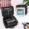 71HIhJ9jTkL._AC_SL1500_.jpg Relavel Travel Makeup Train Case Makeup Cosmetic Case Organizer Portable Artist Storage Bag with Adjustable Dividers for Cosmetics Makeup Brushes Toiletry Jewelry Digital Accessories Black