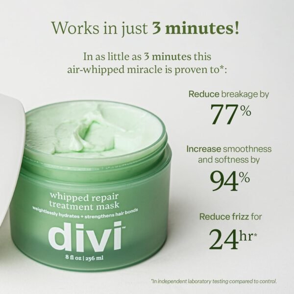 Divi Whipped Repair Hair Treatment Mask – Deep Conditioning Hair Mask for Dry, Damaged, and Color-Treated Hair - 8 Fl Oz