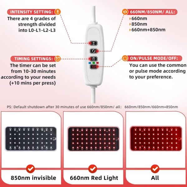 Red Light Therapy, Handheld Red Light Therapy for Face with Adjustable Stand, 660nm & 850nm Infrared Red Light Therapy Device at Home and Office Use