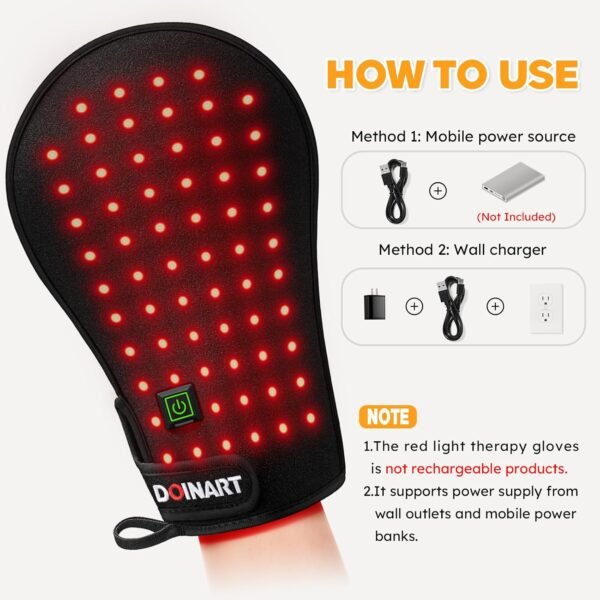 Red Light Therapy Device for Hands, Near Infrared Light Therapy Glove, for Hand Stiffness - Red Light Therapy at Home.