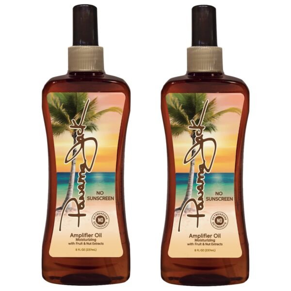 Panama Jack Amplifier Suntan Oil - Contains No Sunscreen Protection (0 SPF), Light Formula with Exotic Oils, Fruit and Nut Extracts, Tropical Fragrance, 8 FL OZ