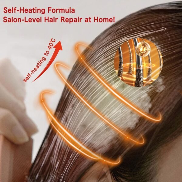 Hair Treatment Deep Repair Conditioning Argan Oil Collagen Hair Mask Essence, Self-Heating Hair Mask for Dry Damaged Hair All Hair Types – 16.9oz (500g)