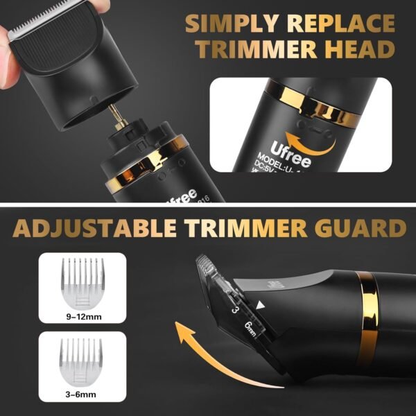 Ufree Body Hair Trimmer for Men, Manscape Ball Pubic Hair Trimmer, 3 in 1 Body Grooming Kit for Groin, Waterproof Body Electric Shaver Razor, Grooming for Face and Body, Gifts for Men, Black