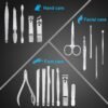 71IYPzTVO8L._SL1500_.jpg Nail Clippers Set Fingernail and Toenail Clipper Cutters, Manicure Pedicure Kit 18 Pieces Stainless Steel Professional Grooming Kits, Nail Care Tools with Luxurious Travel Case