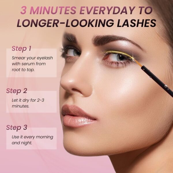 Eyelash Growth Serum with Advanced Formula Eyelash Enhancing serum for Longer Thicker and Fuller Lashes Lash Serum Gentle & Vegan Eyelash Conditioner 0.17 Fl Oz (5mL)