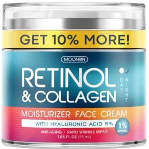 71IhBXajoL._SL1500_.jpg Retinol Cream for Face with Hyaluronic Acid, Anti Aging Wrinkle Cream for Women and Men, Day and Night Collagen Moisturizer to Minimize Wrinkles, Dryness, 1.85 Oz