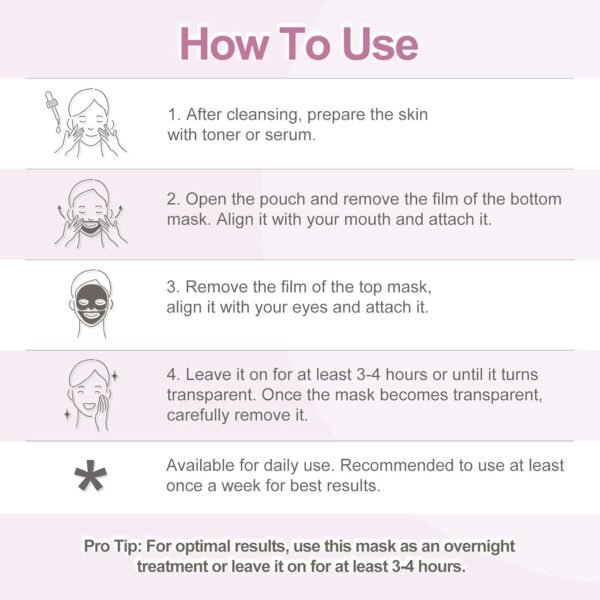 Humanized Collagen Real Deep Overnight Mask,Hydrating Firming,Anti-ageing Hydrogel Mask,for All Skin Types,Elasticity Improvement,Pore Minimizing,Minimize Wrinkles,8Pcs,Pink