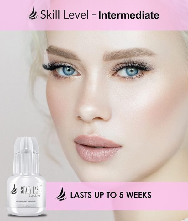 71J8IVFqjCL._SL1500_.jpg Sensitive Eyelash Extension Glue Stacy Lash 0.17fl.oz/5ml / 5-6 Sec Drying time/Retention – 4-5 Weeks/Black Adhesive/Professional Supplies