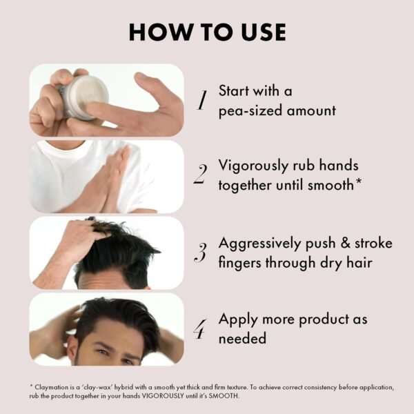 Hanz de Fuko Claymation – Premium Men’s Hair Styling Clay – Super High Hold, Matte Finish – 2 oz