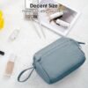 Narwey Wide-open Makeup Bag Women Make up Bag Travel Cosmetic Bag Organizer Toiletry Bag for Cosmetics Toiletries Accessories (Greyish Blue)