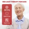 Red Light Therapy for Ears, USB Red Light Therapy for Ears, 650NM Red Light Ear Therapy Device with Two Pairs of Ear Canal Silicone