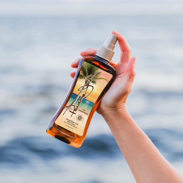 Panama Jack Amplifier Suntan Oil - Contains No Sunscreen Protection (0 SPF), Light Formula with Exotic Oils, Fruit and Nut Extracts, Tropical Fragrance, 8 FL OZ