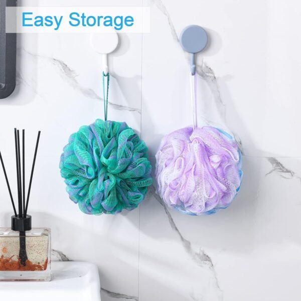 71JZ1IhSweL._AC_SL1500_.jpg AmazerBath Loofah Sponge 75g/Piece, Exfoliating Bath Sponge Body Scrubber - Loofa Set of 4 Flower Color (Large, Green-Purple)