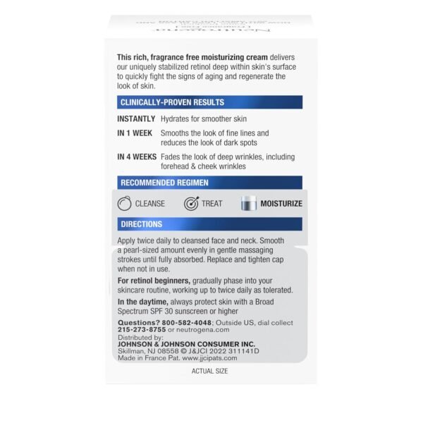 Neutrogena Rapid Wrinkle Repair Retinol Face Moisturizer, Fragrance Free, Daily Anti-Aging Face Cream with Retinol & Hyaluronic Acid to Fight Fine Lines, Wrinkles, & Dark Spots, 1.7 oz