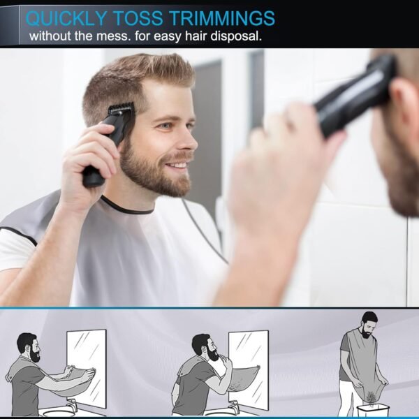 Beard Bib Apron Hair Catcher for Shaving Non-Stick Shave Cape Grooming Accessories Gifts for Men Husband Father