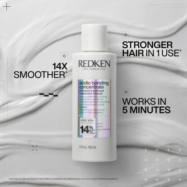 Redken Acidic Bonding Concentrate Treatment For Damaged Hair Repair - Deep Conditioning Intensive Mask, Provides Smoother & Stronger Hair