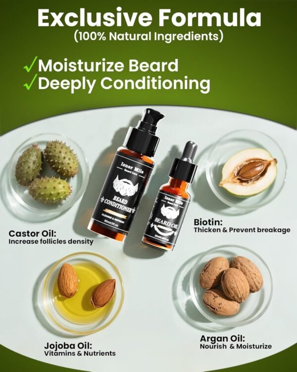 71K7UadyJlL._SL1500_.jpg Comfy Mate Beard Kit for Men Beard Care Grooming Kit with Shampoo & Conditioner, Beard Oil, Balm, Brush, Comb & Scissors, Father's Day, Christmas & Birthday Gifts for Men Stocking Stuffers for Him
