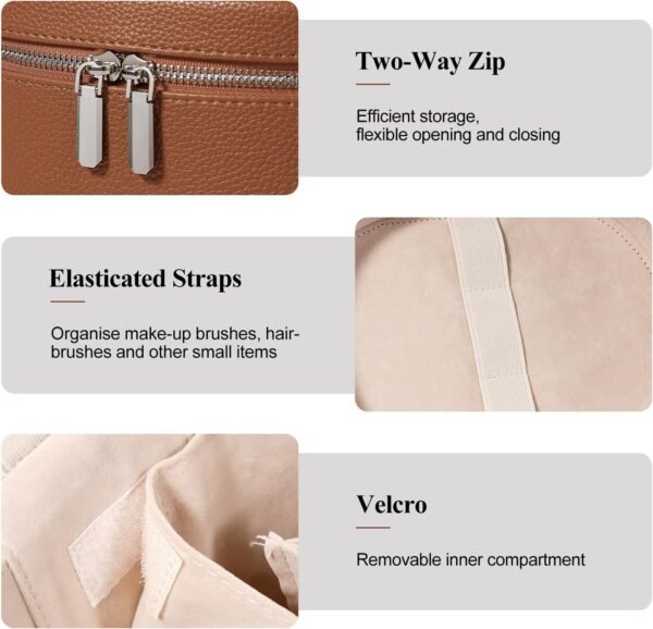 71KCians7iL._AC_SL1500_.jpg Makeup Bag, Travel Make up Case with Compartments and Handle, Portable Cosmetic Organizer Bags,Toiletry Bag for Women