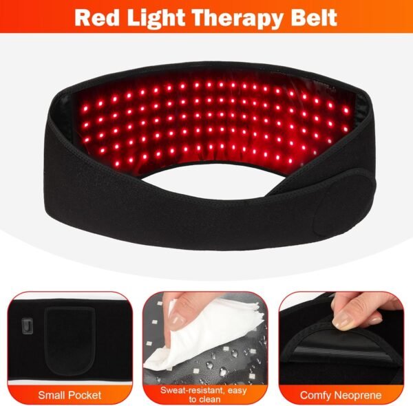 Red Light Therapy Wrap for Body, 660nm&850nm Infrared Red Light Therapy Belt with Vibration & Pulse, Massage Heating Pad Device for Back Shoulder Waist Muscle Pain Relief at Home
