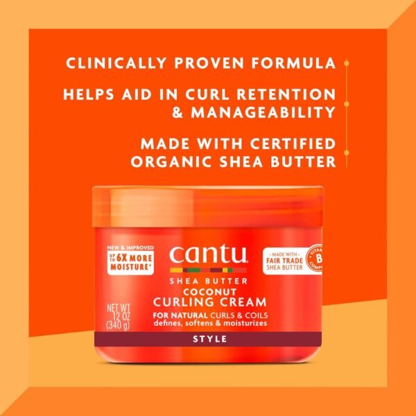 Cantu Coconut Curling Cream with Shea Butter for Natural Hair, 12 oz