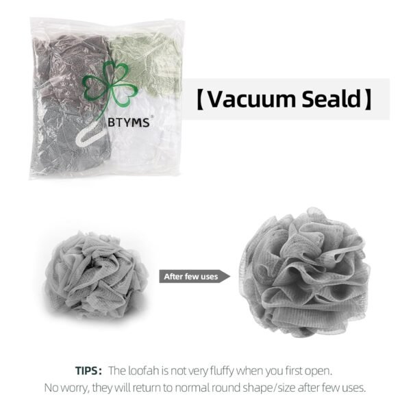 BTYMS Bath Sponge Shower Loofahs 60g Mesh Pouf Bath Scrunchies Body Wash Puff Shower Puff - Pack of 4