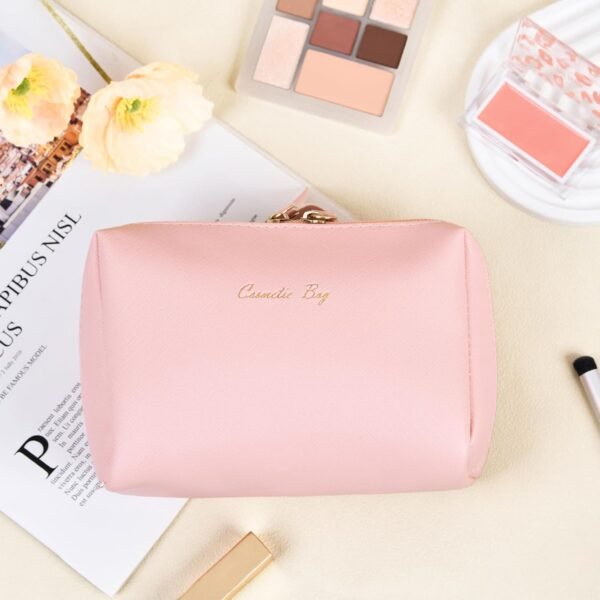 71KdC9ertgL._AC_SL1500_.jpg Topwey Makeup Bag, Travel Essentials Cosmetic Bags for Women, Waterproof Portable Pouch travel toiletry bag with Divider (Pink, Small)
