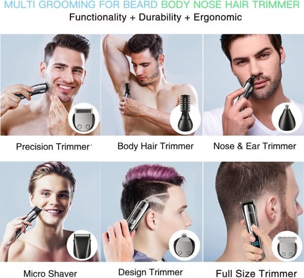 71KuXofDeZL._AC_SL1500_.jpg Brightup Beard Trimmer for Men - Electric Razor & Shaver, Cordless Hair Clippers Trimmers Set, IPX7 Waterproof Mens Grooming Kit for Shaving Face, Mustache, Body, Ear, Nose Hair Trimmer, Gifts for Men
