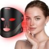 Red Light Therapy for Face, 3 Modes Portable Led Face Mask Light Therapy with Remote, Near-lnfrared 850 Red Light Therapy Mask with Timing Function
