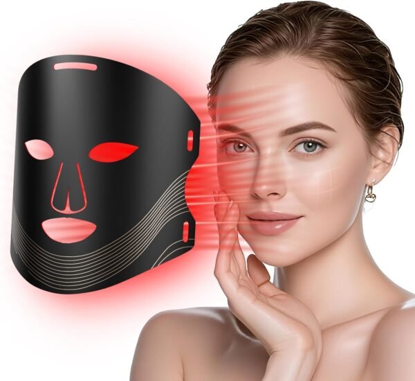 Red Light Therapy for Face, 3 Modes Portable Led Face Mask Light Therapy with Remote, Near-lnfrared 850 Red Light Therapy Mask with Timing Function