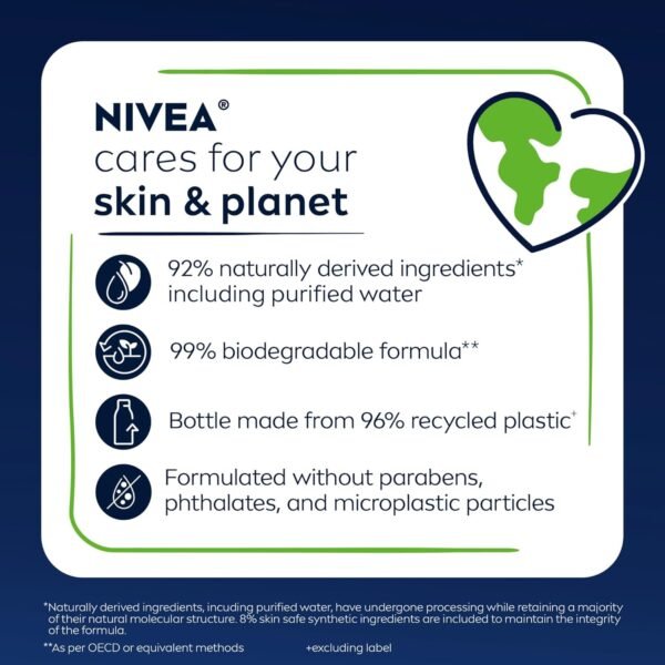 Nivea Men Maximum Hydration Body Wash for Dry Skin, Aloe Vera Enriched, 3-in-1 Moisturizing Body Wash, Face and Hair, Paraben Free, Vegan Formula, 16.9 Fl Oz Bottle, Pack of 3
