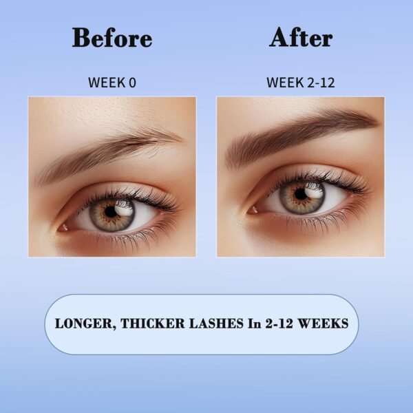 Kean Beauty Eyelash & Brow Growth Serum Set – Natural Biotin Formula to Enhance Lashes & Brows – 3ml x 2 – Gentle Formula for Sensitive Skin, Nourishing & Soothing