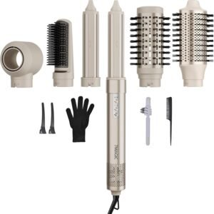 71LPc2TTAJL._AC_SL1500_.jpg 7MAGIC Hair Dryer Brush & 6 in 1 Hair Styler,110,000 RPM High-Speed Negative Ionic Hair Dryer Fast Drying, Multi Hair Styler, Professional Blow Dryer Brush for Curling Volumizing Straightening Styling