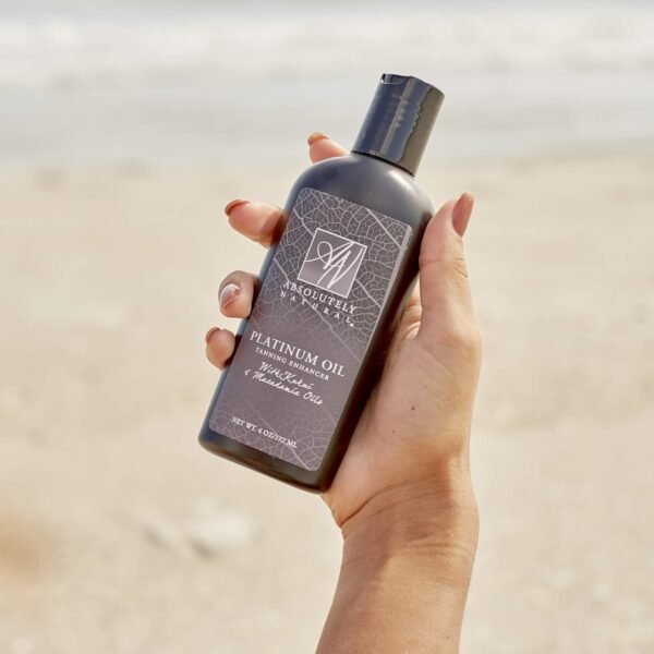 Organic Tanning Oil Outdoor Tanning Enhancer - Spa Quality & Reef Safe with Rose Hips & Aloe - Suntan Lotion with Bronzer for Massages - Made in USA 6oz