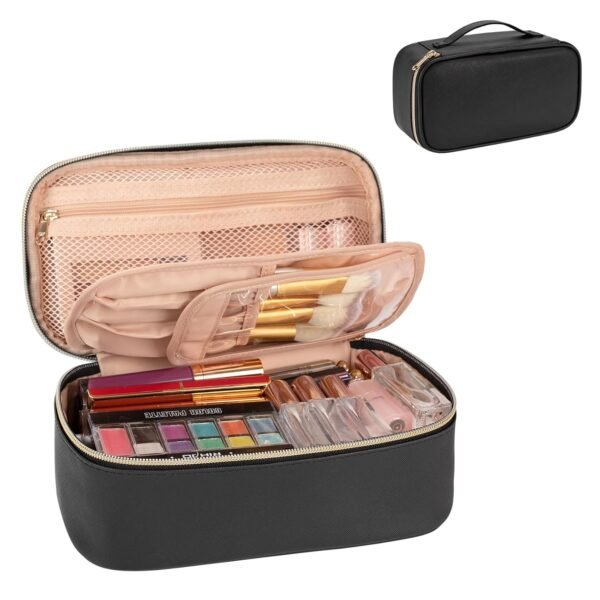 71LoOEXdv5L._SL1500_.jpg OCHEAL Small Cosmetic Bag,Portable Cute Travel Makeup Bag for Women and girls Makeup Brush Organizer cosmetics Pouch Bags-Black
