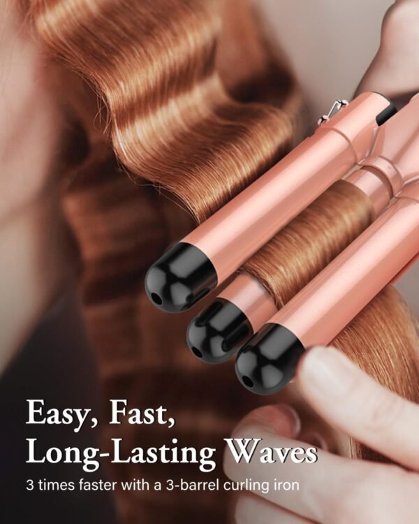 71LqQk19aNL._SL1500_.jpg Waver Curling Iron Wand, BESTOPE PRO 5 in 1 Curling Wand Set with 3 Barrel Hair Crimper for Women, Fast Heating Hair Wand Curler in All Hair Type