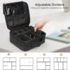 71LvLSHF7jL._AC_SL1500_.jpg Relavel Travel Makeup Train Case Makeup Cosmetic Case Organizer Portable Artist Storage Bag with Adjustable Dividers for Cosmetics Makeup Brushes Toiletry Jewelry Digital Accessories Black