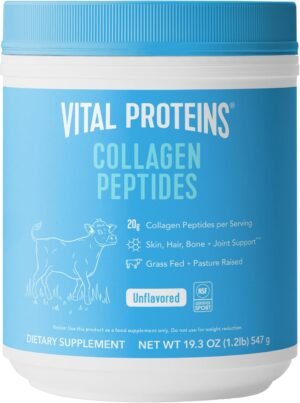 71LvSvIZfxL._AC_SL1500_.jpg Vital Proteins Collagen Peptides Powder - Grass Fed Collagen Peptides for Hair, Nail, Skin, Bone & Joint Health, Unflavored, 27 Servings
