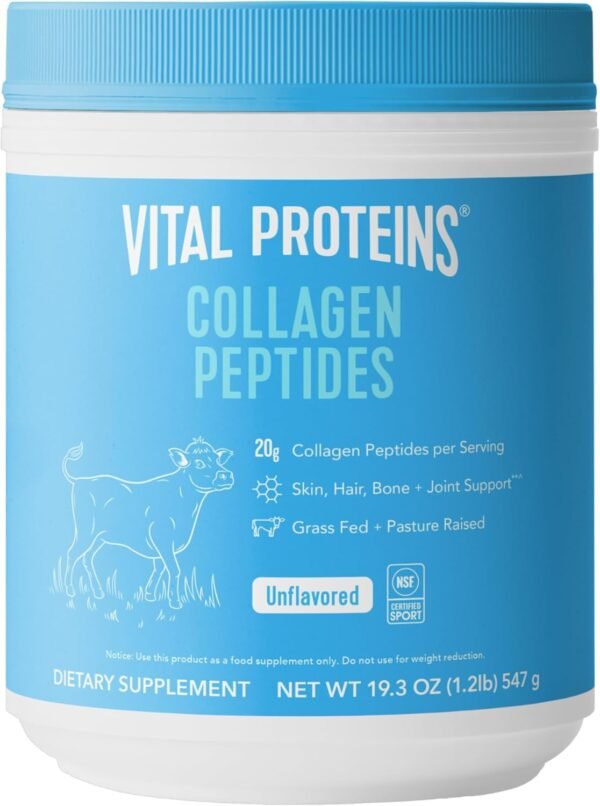 Vital Proteins Collagen Peptides Powder - Grass Fed Collagen Peptides for Hair, Nail, Skin, Bone & Joint Health, Unflavored, 27 Servings
