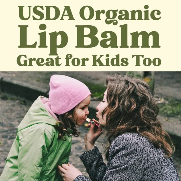 71MGaoOgX-L._SL1000_.jpg Earth's Daughter USDA Organic Lip Balm 6-Pack - Fruit Flavors, Beeswax, Coconut Oil, Vitamin E - Best Lip Repair Chapstick for Dry Cracked Lips - Moisturizing Lip Care